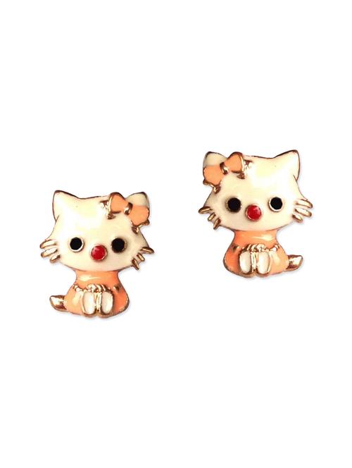 peach hello kitty metal stud earrings - 11395698 - Very Small Image - 1