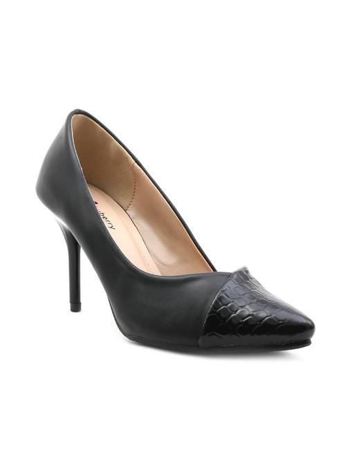 black pu slip on pumps - 11395903 - Very Small Image - 1