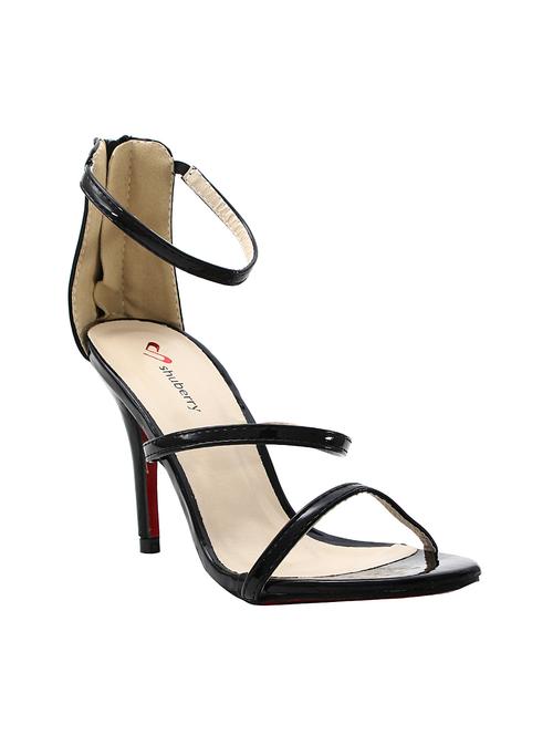 black faux leather ankle strap sandal - 11396007 - Very Small Image - 1
