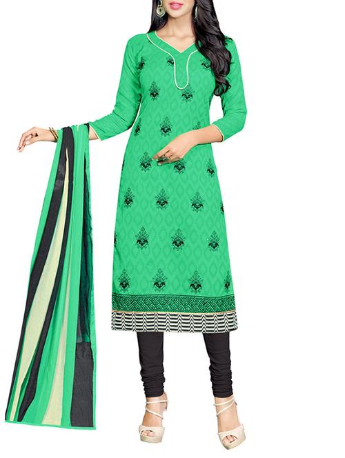 green dress material - 11400107 - Very Small Image - 1