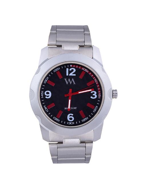 black metal men analog watch - 11402274 - Very Small Image - 1