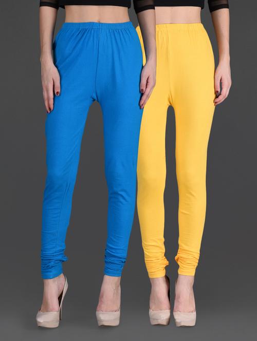 combo of two cotton lycra leggings - 1140235 - Very Small Image - 1
