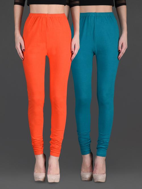 combo of two cotton lycra leggings - 1140255 - Very Small Image - 1