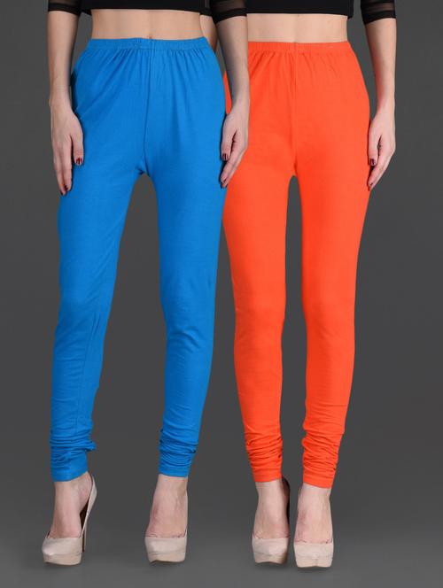 combo of two cotton lycra leggings - 1140271 - Very Small Image - 1