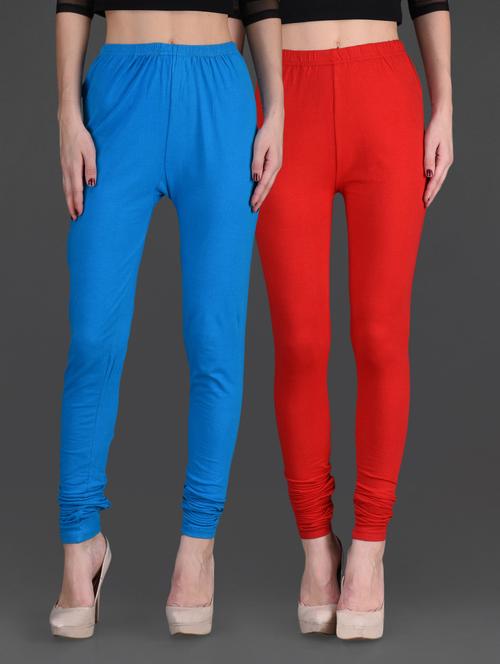 combo of two cotton lycra leggings - 1140272 - Very Small Image - 1