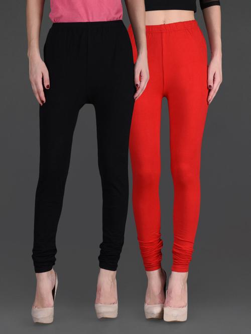 combo of two cotton lycra leggings - 1140286 - Very Small Image - 1