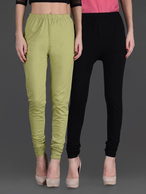 combo of two cotton lycra leggings - 1140288 - Very Small Image - 1