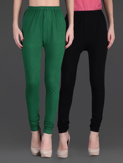 combo of two cotton lycra leggings - 1140293 - Very Small Image - 1
