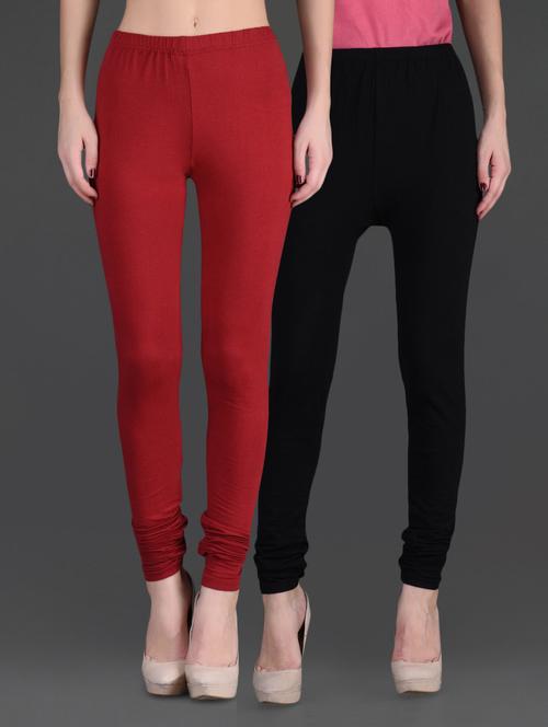 combo of two cotton lycra leggings - 1140294 - Very Small Image - 1