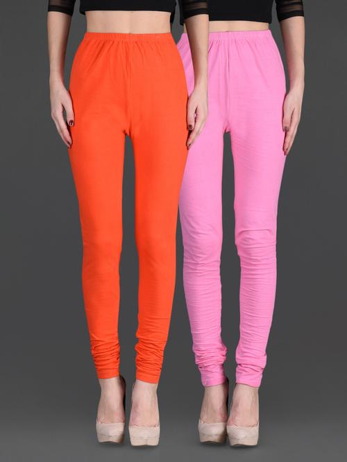 combo of two cotton lycra leggings - 1140309 - Very Small Image - 1