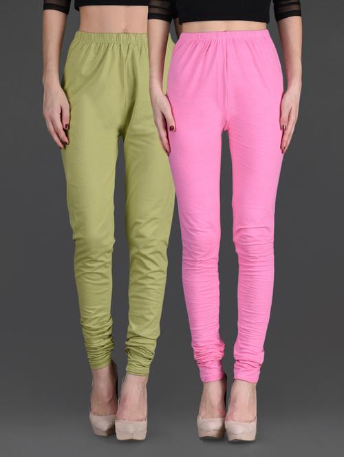 combo of two cotton lycra leggings - 1140313 - Very Small Image - 1