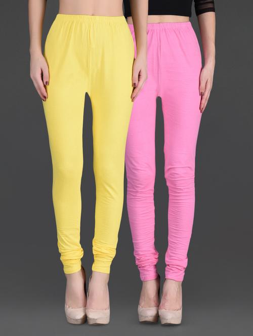 combo of two cotton lycra leggings - 1140317 - Very Small Image - 1