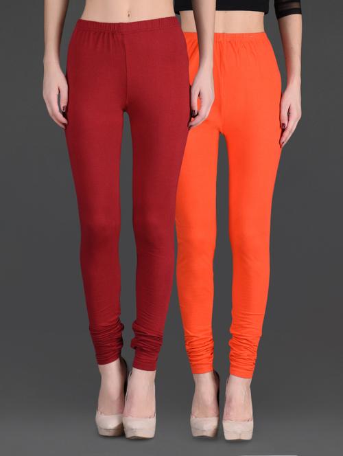 combo of two cotton lycra leggings - 1140330 - Very Small Image - 1