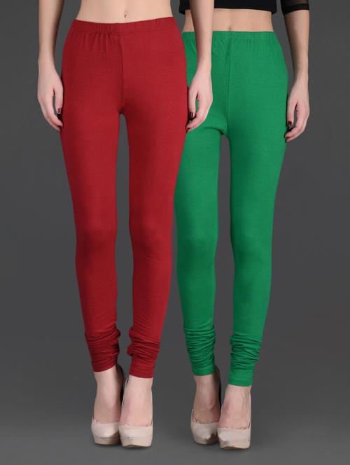 combo of two cotton lycra leggings - 1140340 - Very Small Image - 1