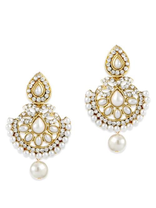 white gold plated chandballi earring - 11403683 - Very Small Image - 1