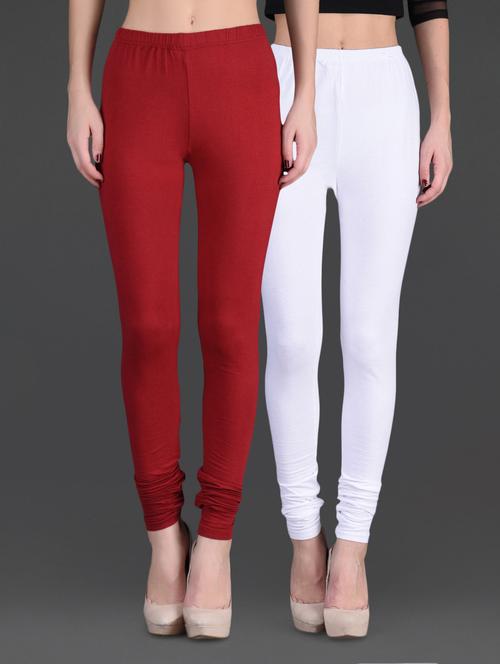 combo of two cotton lycra leggings - 1140379 - Very Small Image - 1
