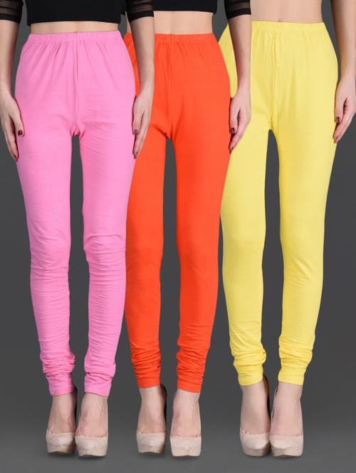 combo of three cotton lycra leggings - 1140496 - Very Small Image - 1