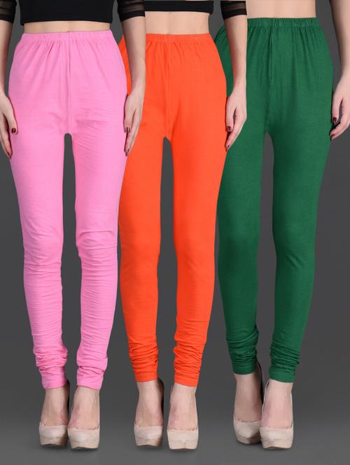 combo of three cotton lycra leggings - 1140497 - Very Small Image - 1