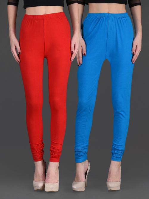 combo of three cotton lycra leggings - 1140519 - Very Small Image - 1
