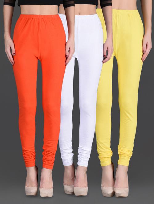 combo of three cotton lycra leggings - 1140619 - Very Small Image - 1