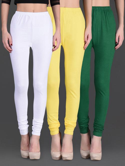 combo of three cotton lycra leggings - 1140625 - Very Small Image - 1