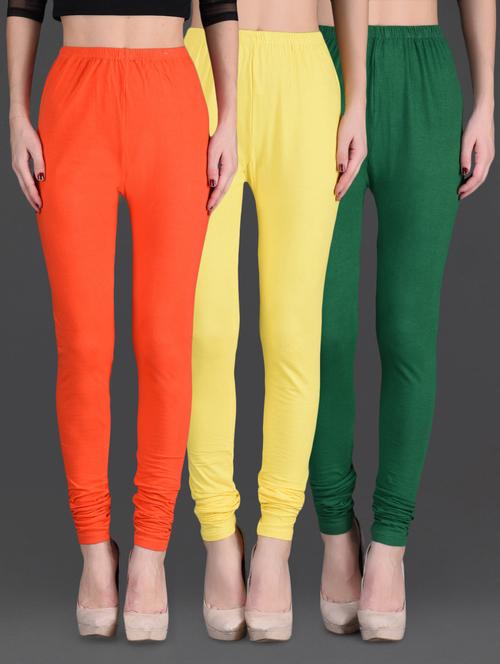 combo of three cotton lycra leggings - 1140635 - Very Small Image - 1