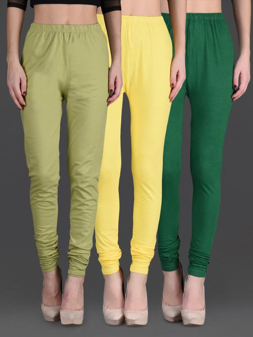 combo of three cotton lycra leggings - 1140639 - Very Small Image - 1