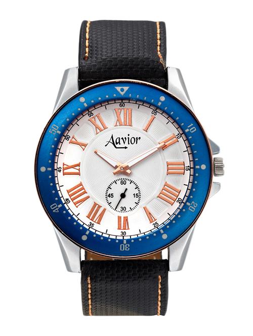 black leather analog wrist watch - 11407887 - Very Small Image - 1
