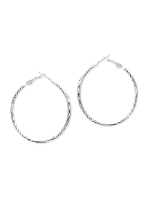 silver metal hoop earring - 11408980 - Very Small Image - 1