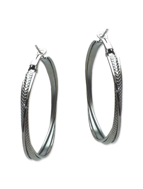 silver metal hoop earring - 11408987 - Very Small Image - 1