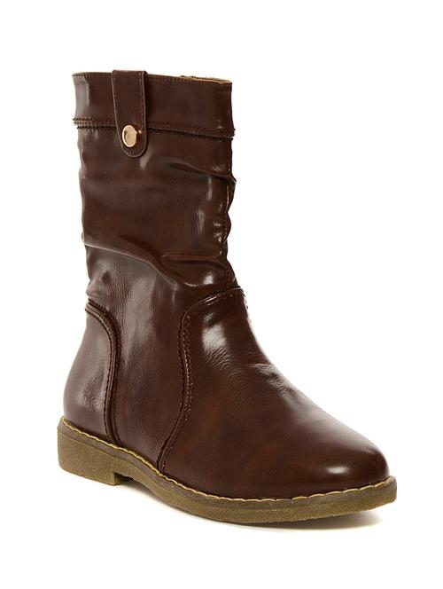 brown faux leather 0.5 to 7 boots - 11409338 - Very Small Image - 1