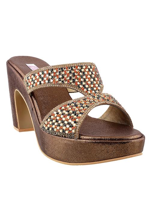 bronze mesh slip on sandals - 11410219 - Very Small Image - 1