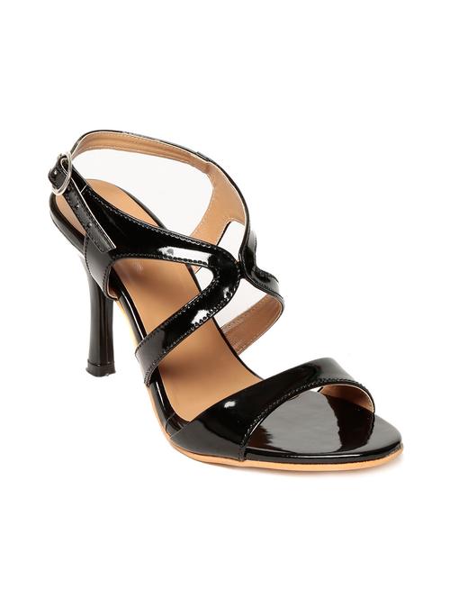 black faux leather sandals - 11411113 - Very Small Image - 1