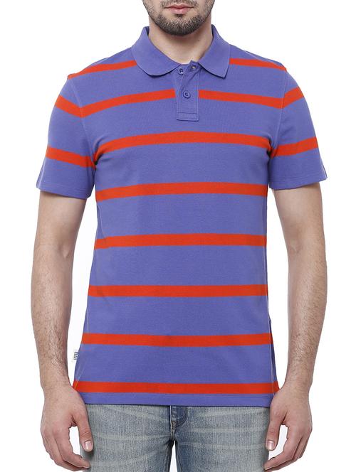 purple striped polo t-shirt - 11412529 - Very Small Image - 1