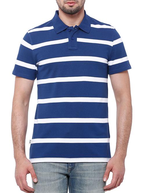 blue striped polo t-shirt - 11412534 - Very Small Image - 1