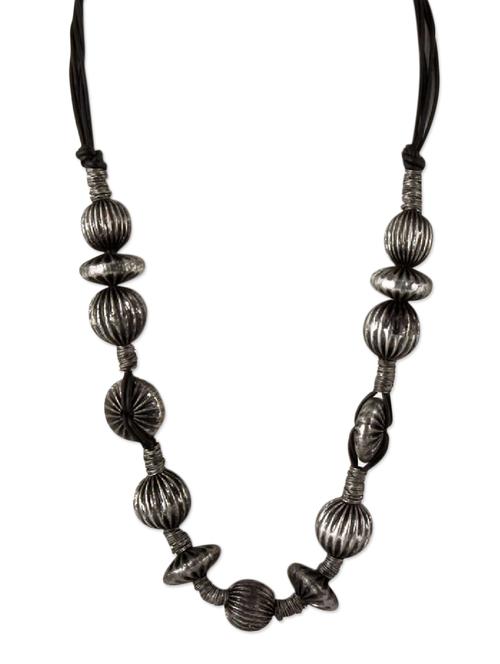 black embellished metal long necklace - 11414321 - Very Small Image - 1
