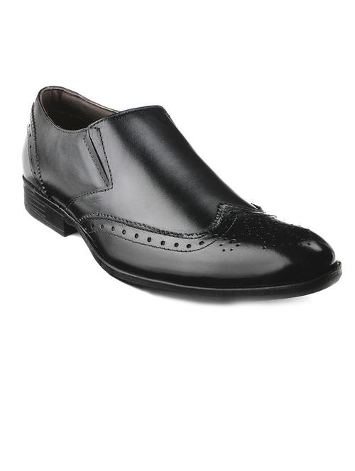 black leather slip on brouges - 11417091 - Very Small Image - 1