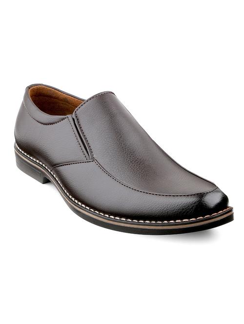 brown faux leather slip on ons - 11417155 - Very Small Image - 1