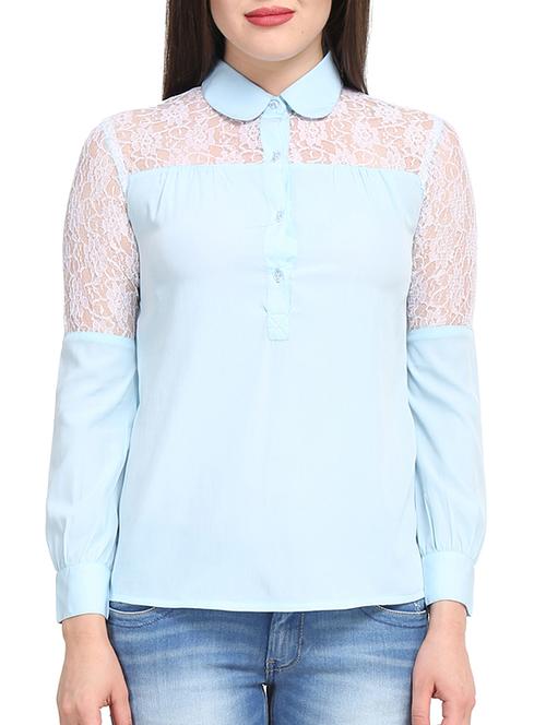 light blue polyester regular shirt - 11418306 - Very Small Image - 1