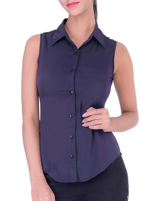navy blue solid shirt - 11418322 - Very Small Image - 1