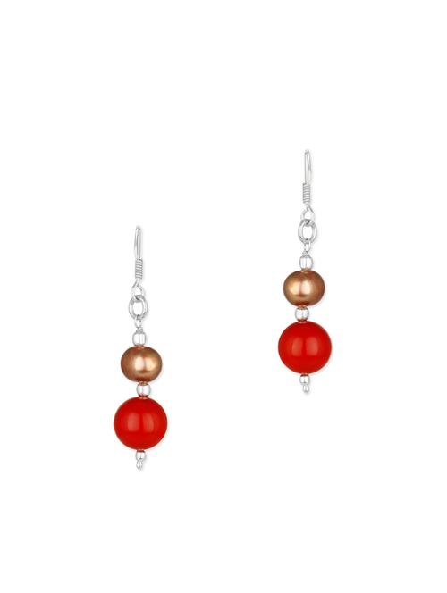 red metal drop earring - 11418784 - Very Small Image - 1
