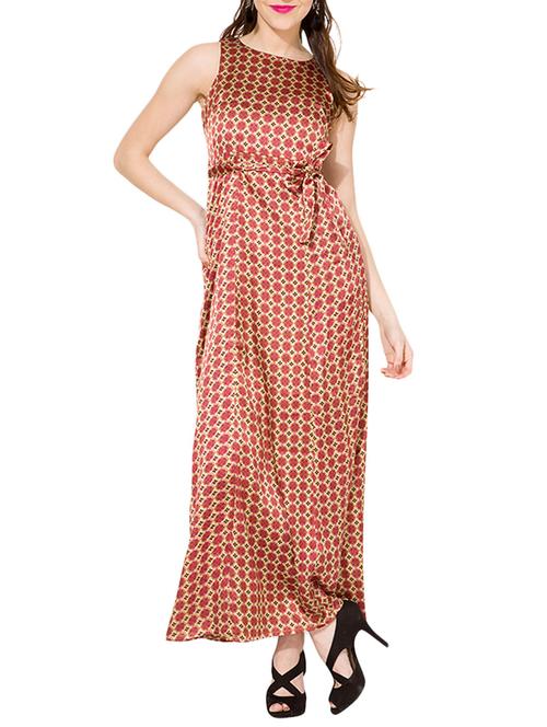 pink polyester maxi dress - 11420114 - Very Small Image - 1