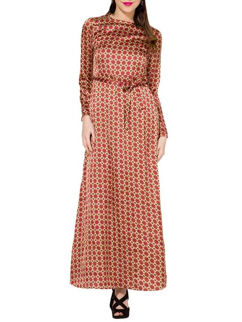 pink polyester maxi dress - 11420116 - Very Small Image - 1