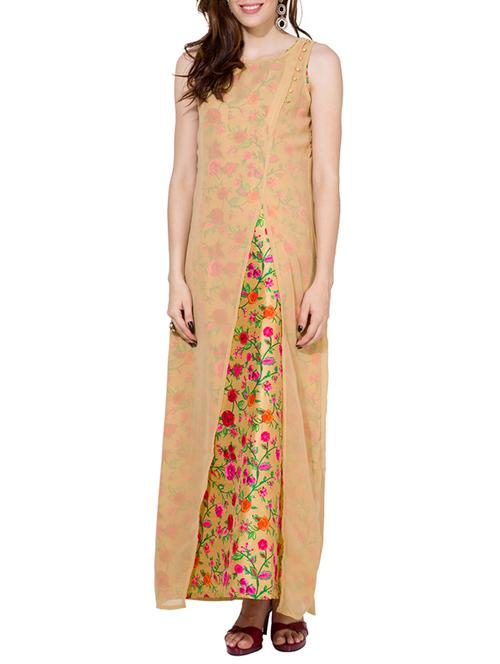 beige polyester dress - 11420118 - Very Small Image - 1