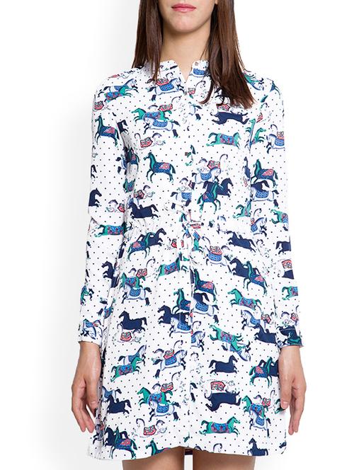 white printed shirt dress - 11420153 - Very Small Image - 1