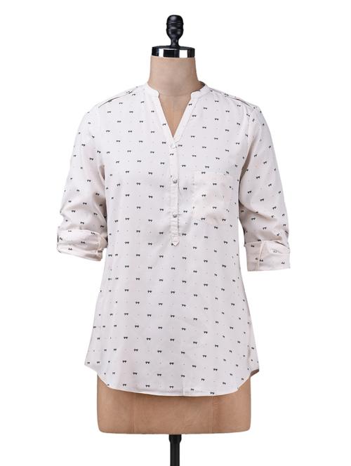 cream color printed top - 1142127 - Very Small Image - 1
