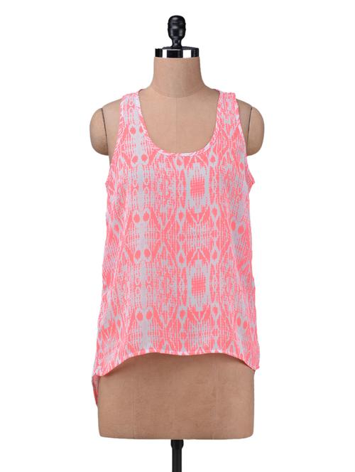 pink ikat print georgette top - 1142128 - Very Small Image - 1