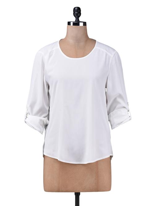 solid white round neck top - 1142155 - Very Small Image - 1