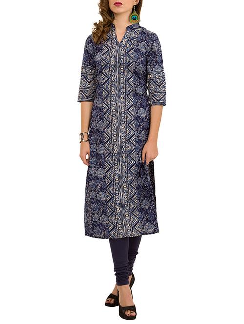 blue cotton kurta - 11421922 - Very Small Image - 1