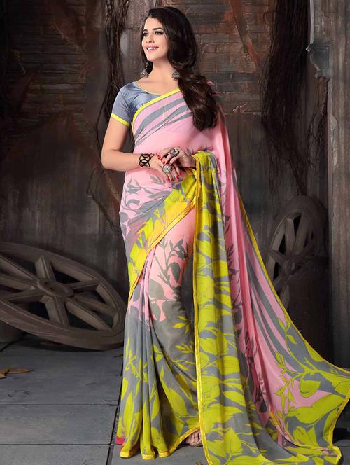 multi colored printed georgette saree - 11423550 - Very Small Image - 1